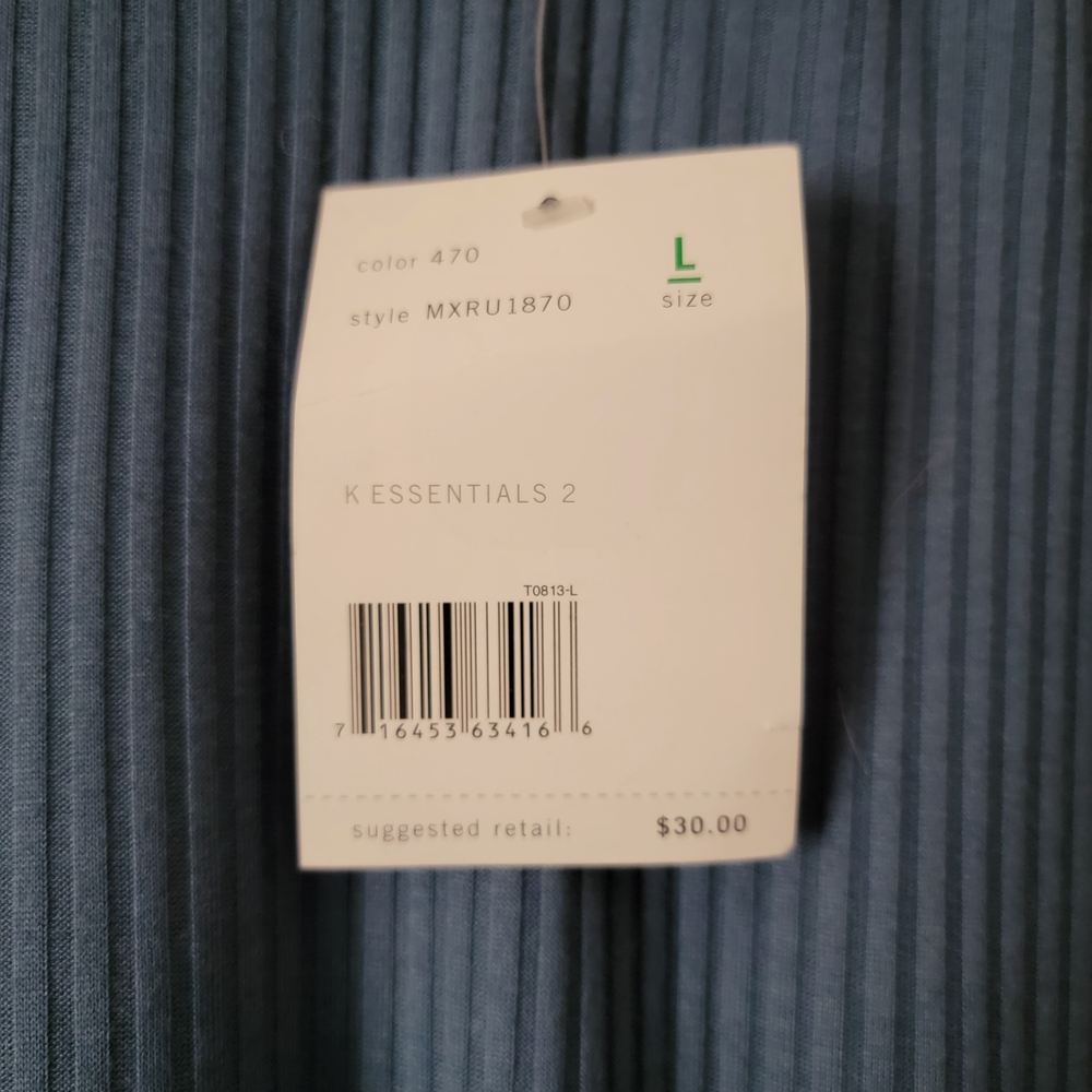 Axcess Men's Short Sleeve Ribbed Shirt in Blue Size L NWT - Picture 3 of 5